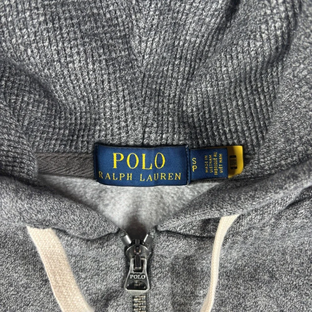 Polo Ralph Lauren Mens Hoodie S Gray Full Zip Pony Logo Preppy Old Money